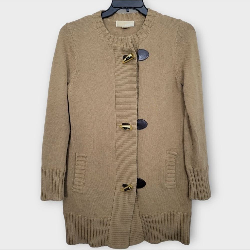 MICHAEL Michael Kors Camel Knit Button Cardigan Size Small